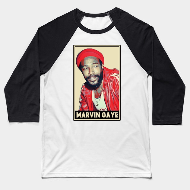 Red Style Marvin Gaye Baseball T-Shirt by SIRAJAGUGUK